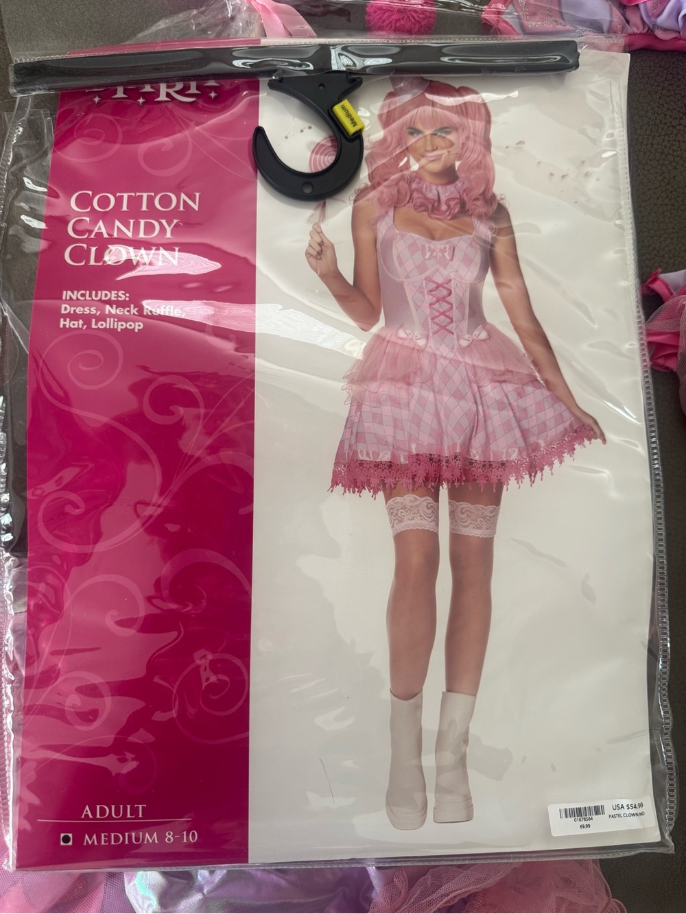 Spirit Cotton Candy Clown Costume - Pink